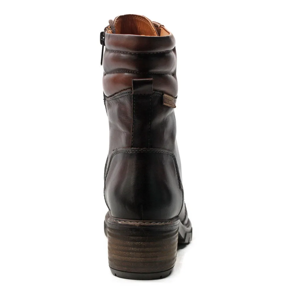 Pikolinos San Sebastia Calfskin Leather Women's Stack Heeled Ankle Boots