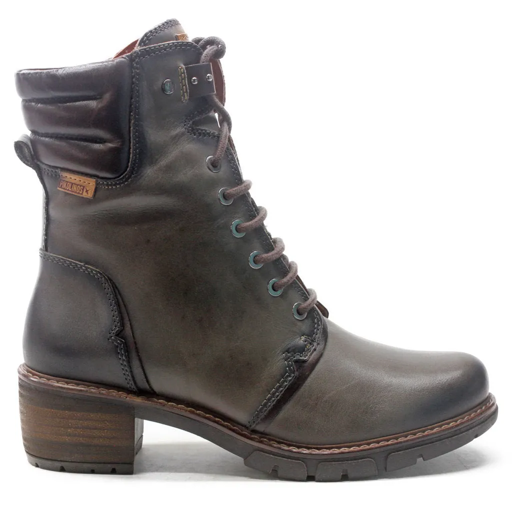 Pikolinos San Sebastia Calfskin Leather Women's Stack Heeled Ankle Boots