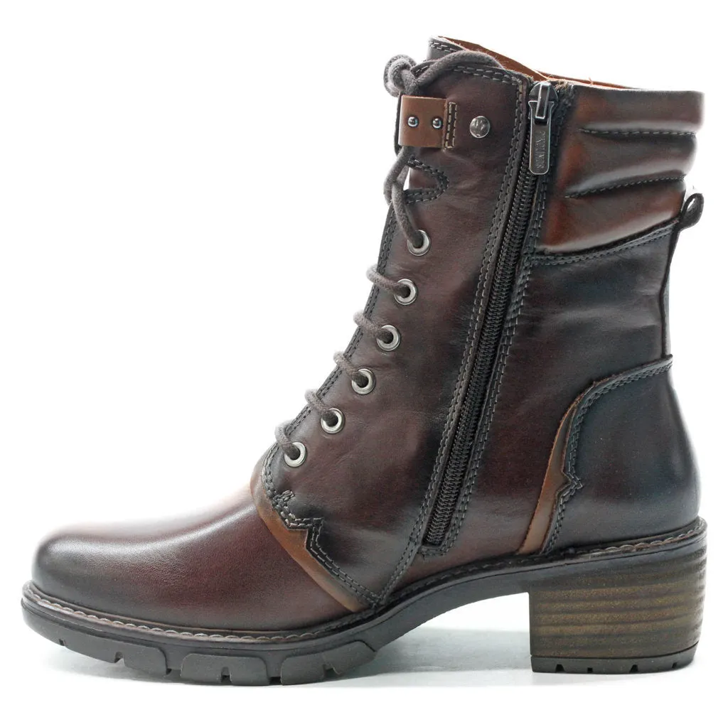 Pikolinos San Sebastia Calfskin Leather Women's Stack Heeled Ankle Boots