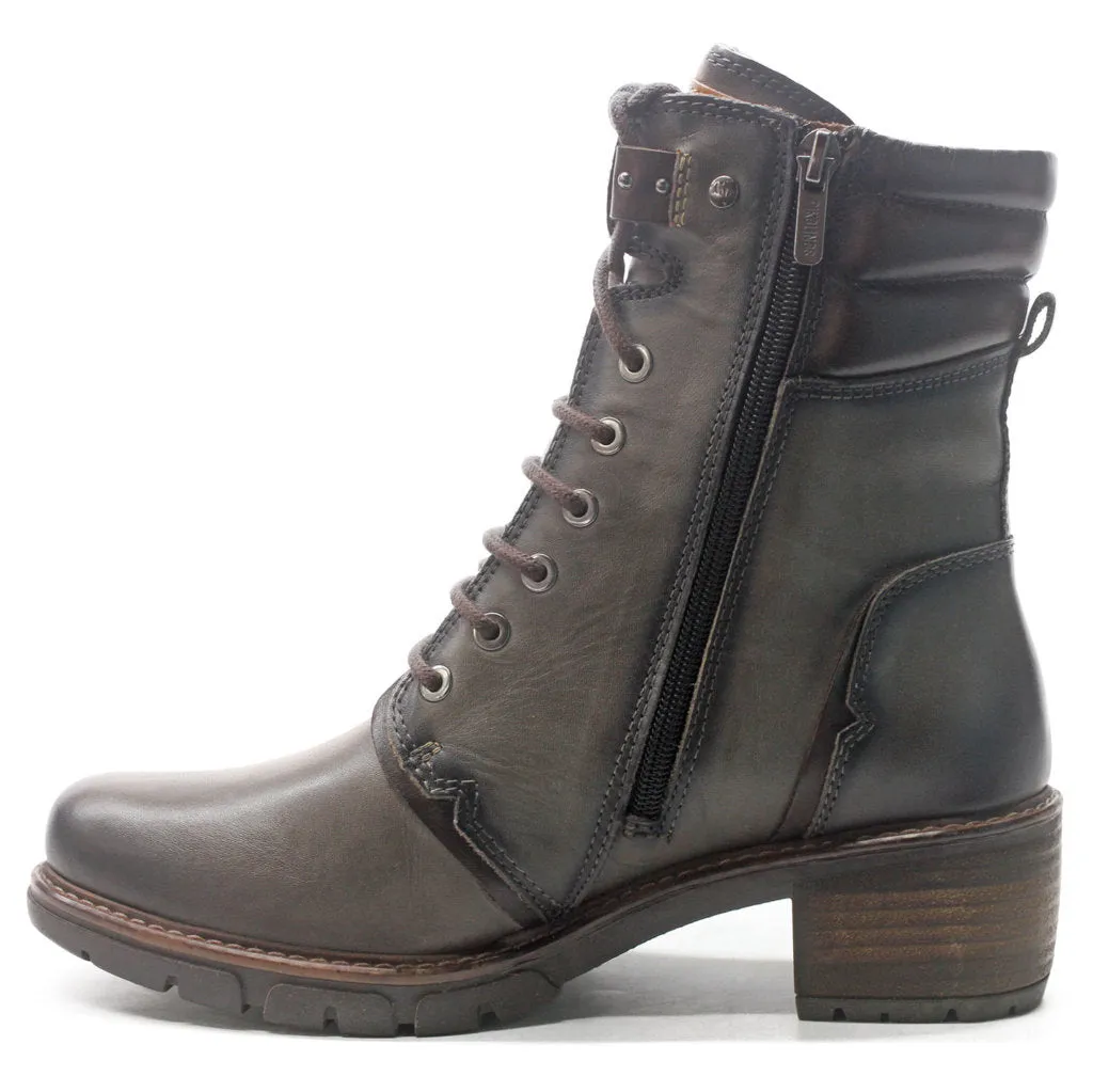 Pikolinos San Sebastia Calfskin Leather Women's Stack Heeled Ankle Boots