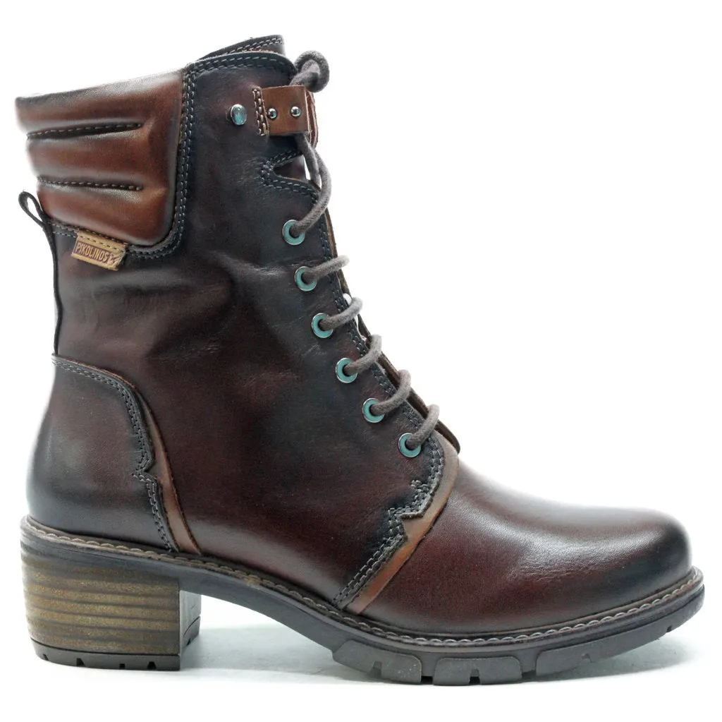 Pikolinos San Sebastia Calfskin Leather Women's Stack Heeled Ankle Boots