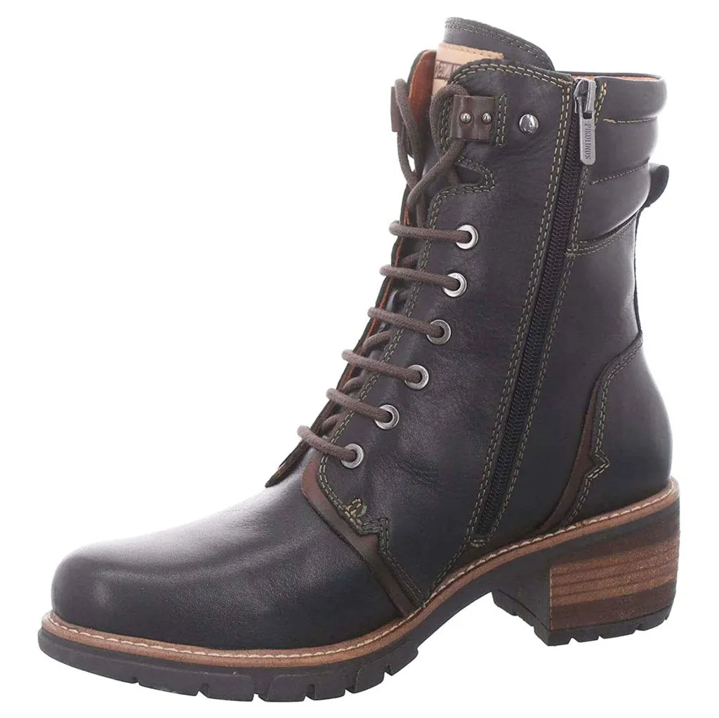 Pikolinos San Sebastia Calfskin Leather Women's Stack Heeled Ankle Boots