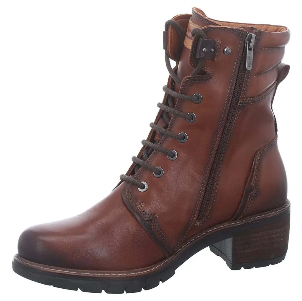 Pikolinos San Sebastia Calfskin Leather Women's Stack Heeled Ankle Boots