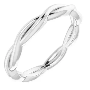 Platinum 2.2 mm Woven-Design Band Size 6