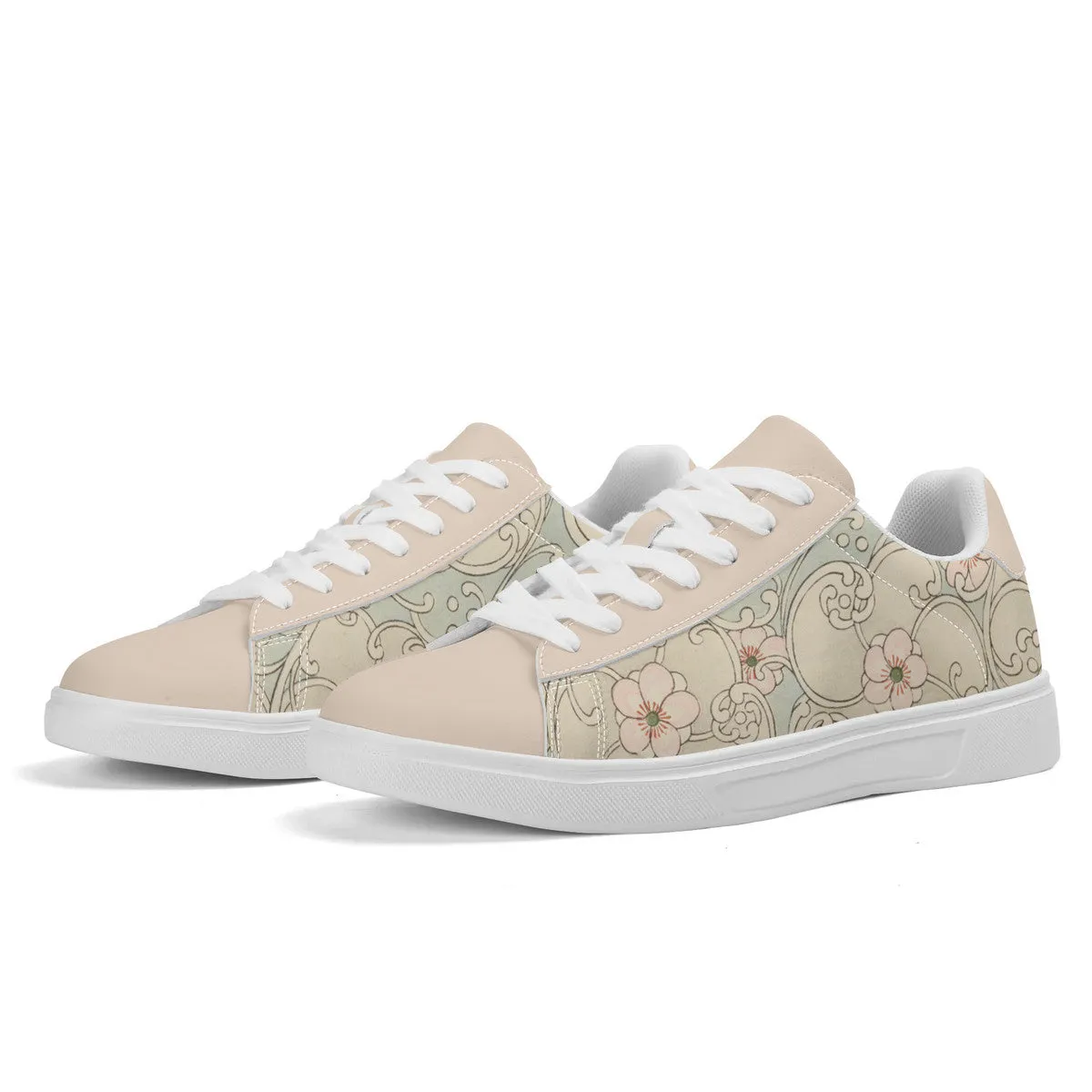 Plum Blossom Premium Vegan Leather Sneakers