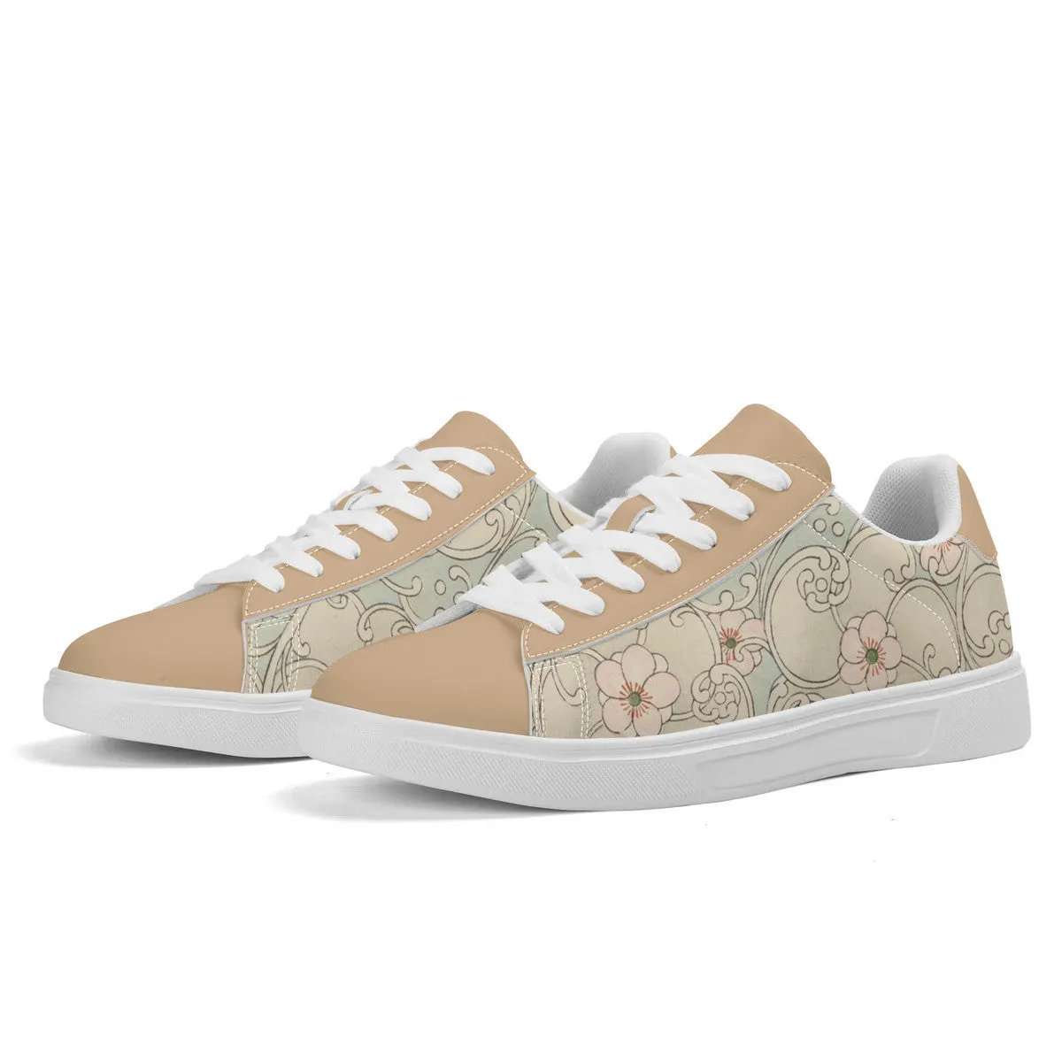 Plum Blossom Premium Vegan Leather Sneakers