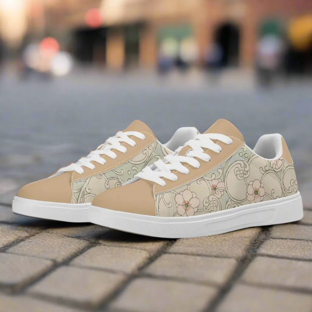Plum Blossom Premium Vegan Leather Sneakers
