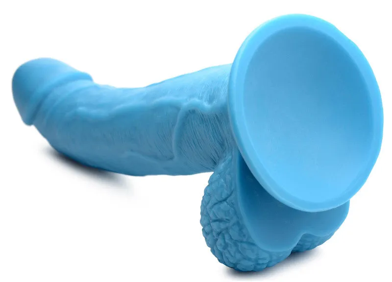 Pop Pecker 7.5 Inch Dildo With Balls - Blue