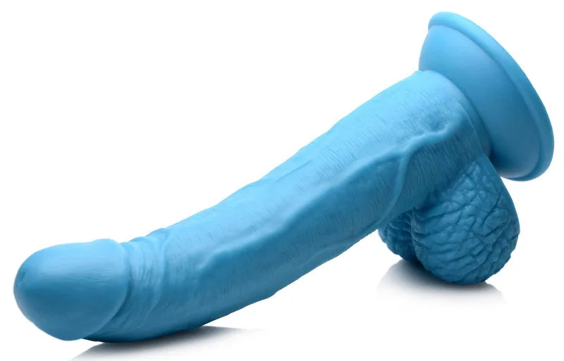Pop Pecker 7.5 Inch Dildo With Balls - Blue