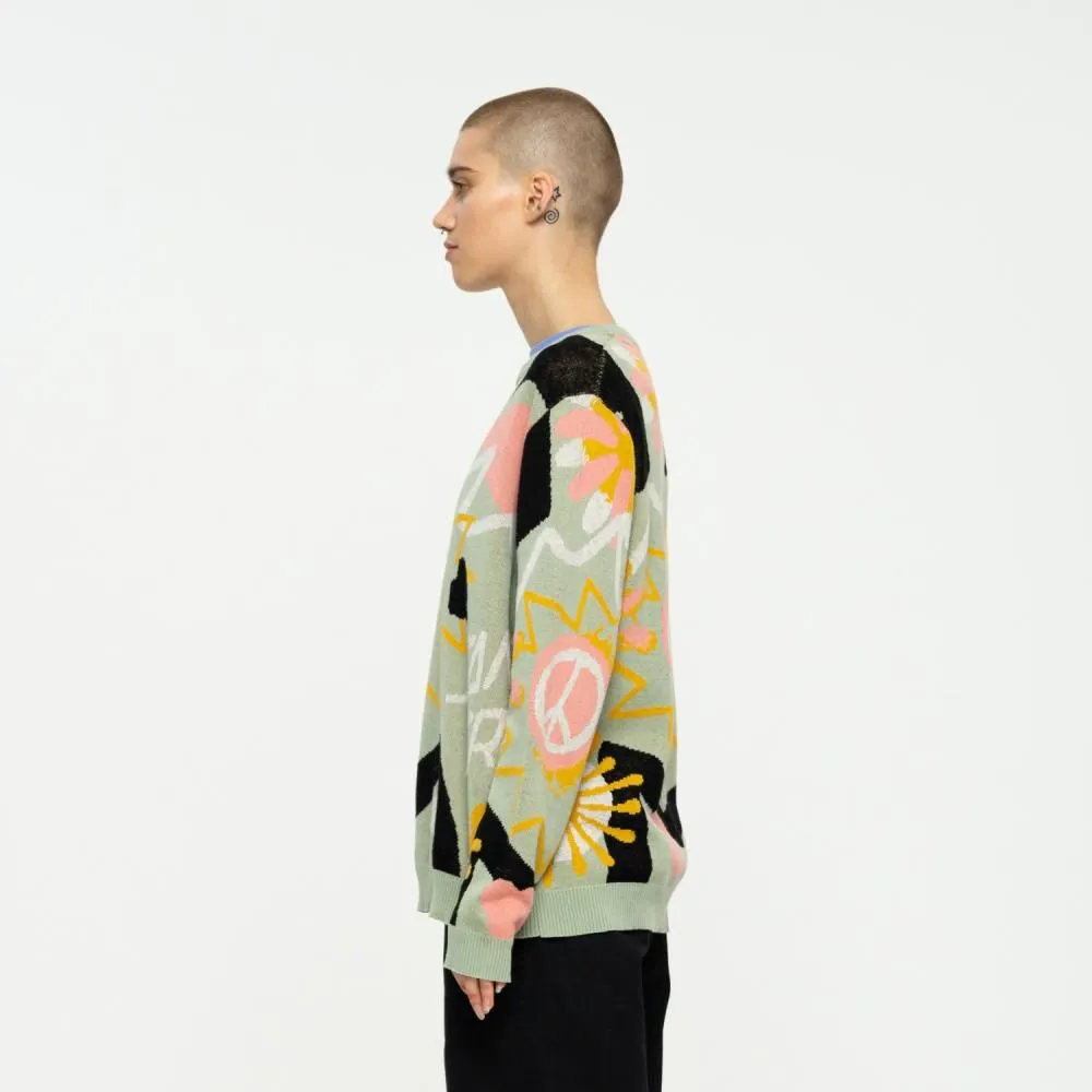 Santa Cruz Womens Crew Breakers Scribble Knit Crew - Multi