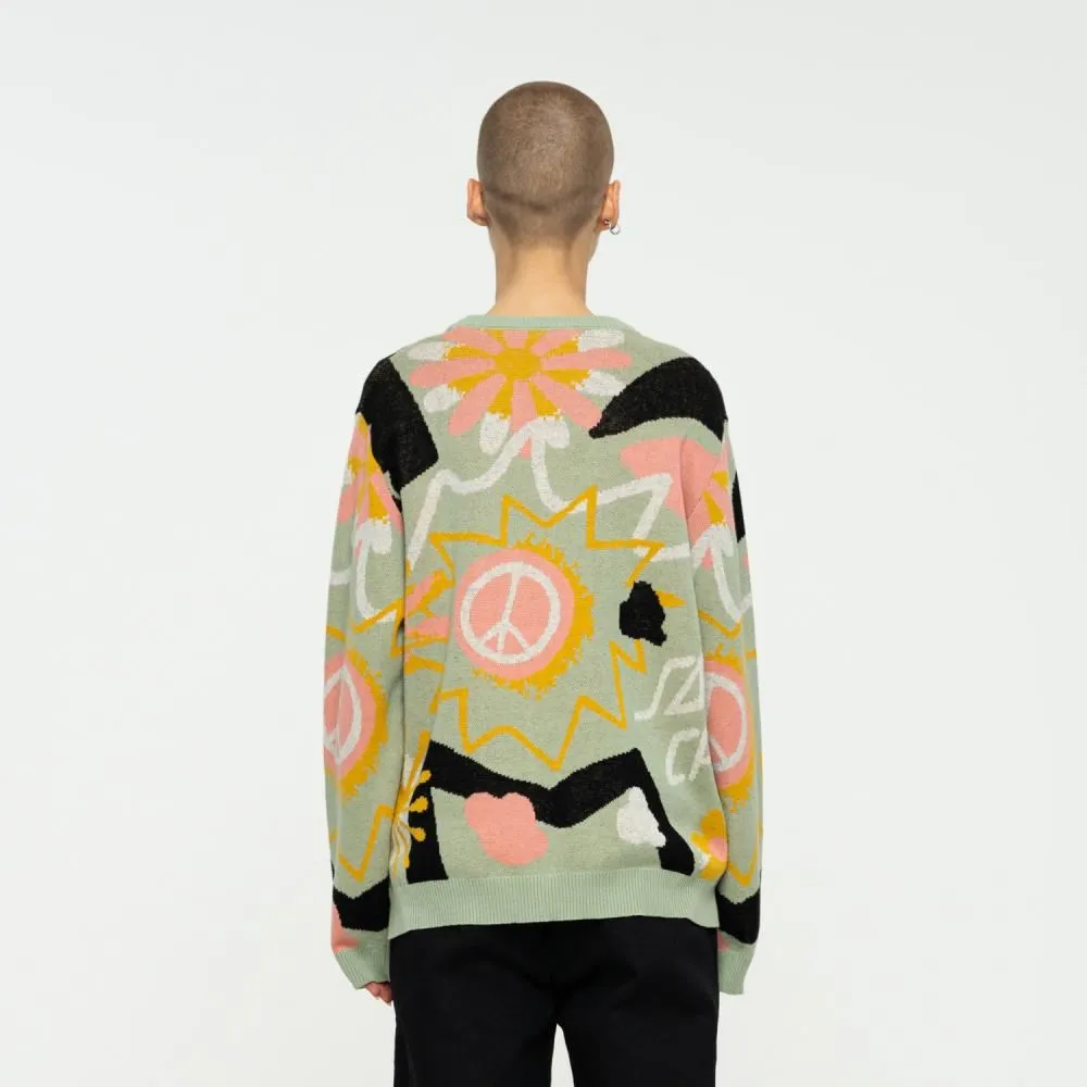 Santa Cruz Womens Crew Breakers Scribble Knit Crew - Multi
