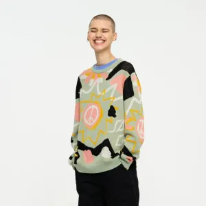 Santa Cruz Womens Crew Breakers Scribble Knit Crew - Multi