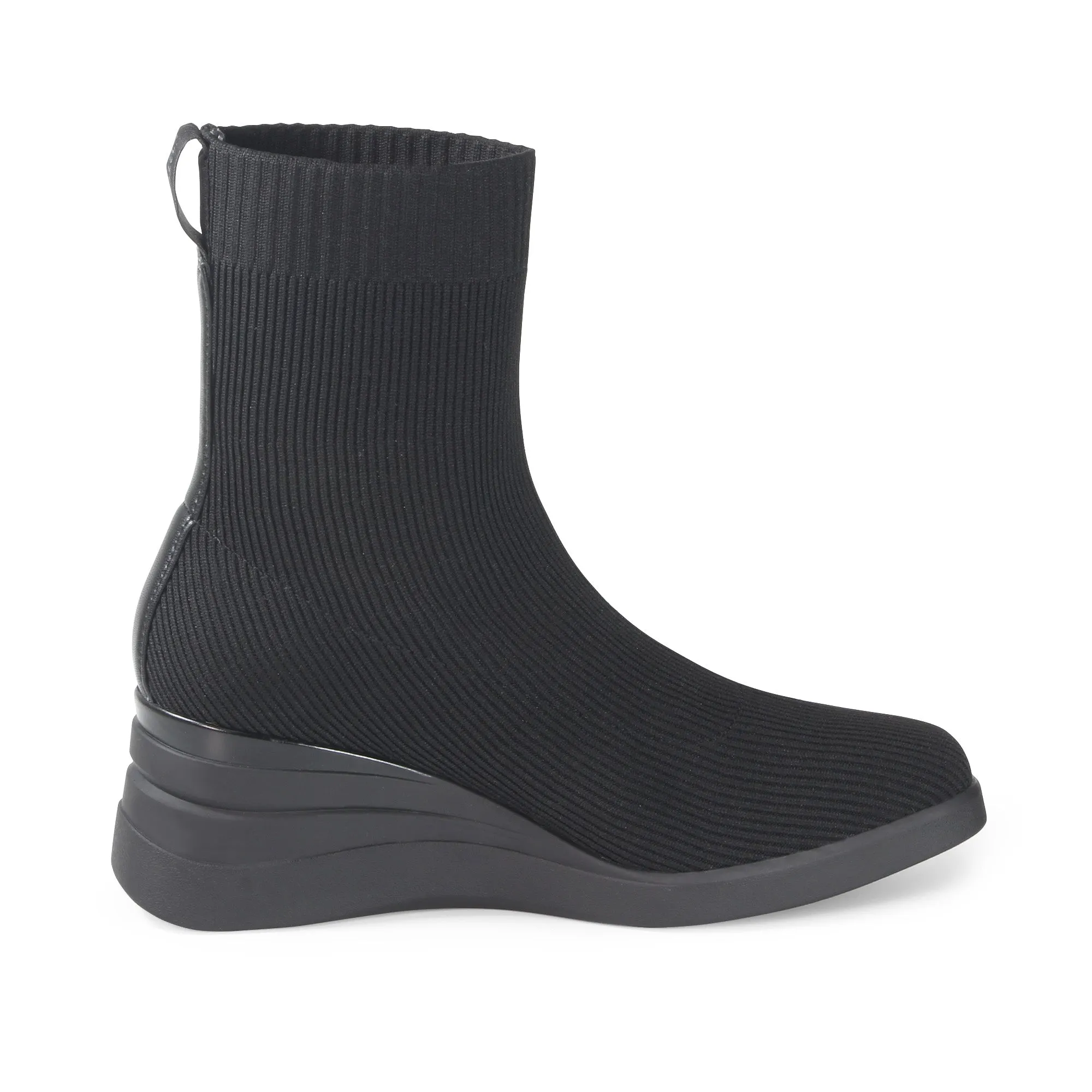 Savona Knit Wedge Boots (Nero)