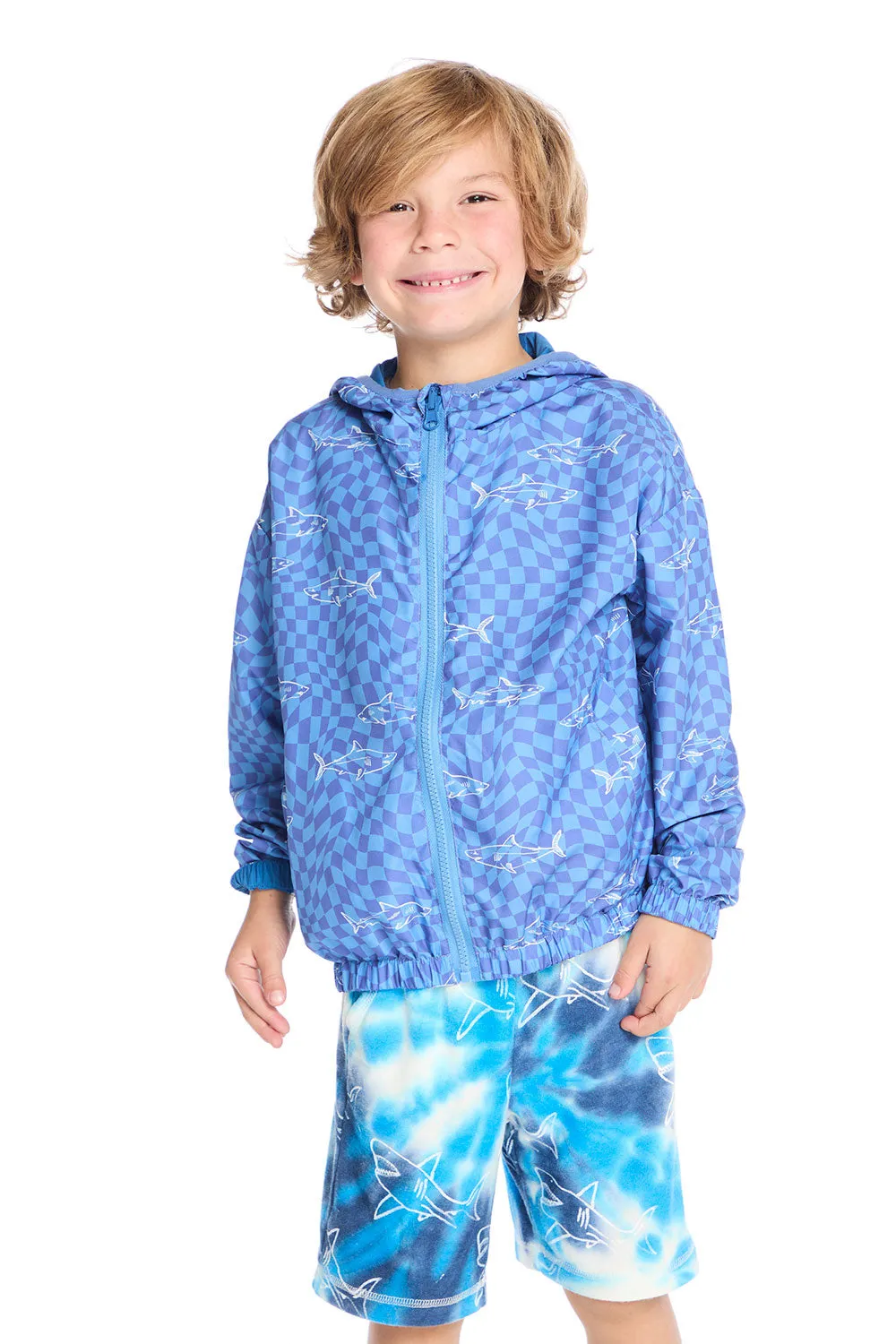 Shark Check Zip Up Hoodie
