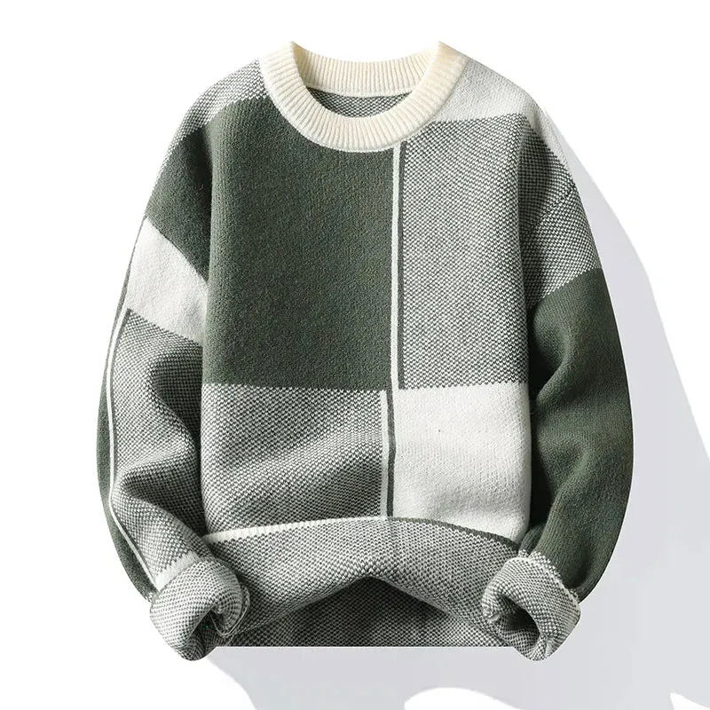 Sienna Men Plaid Knit Sweatshirt