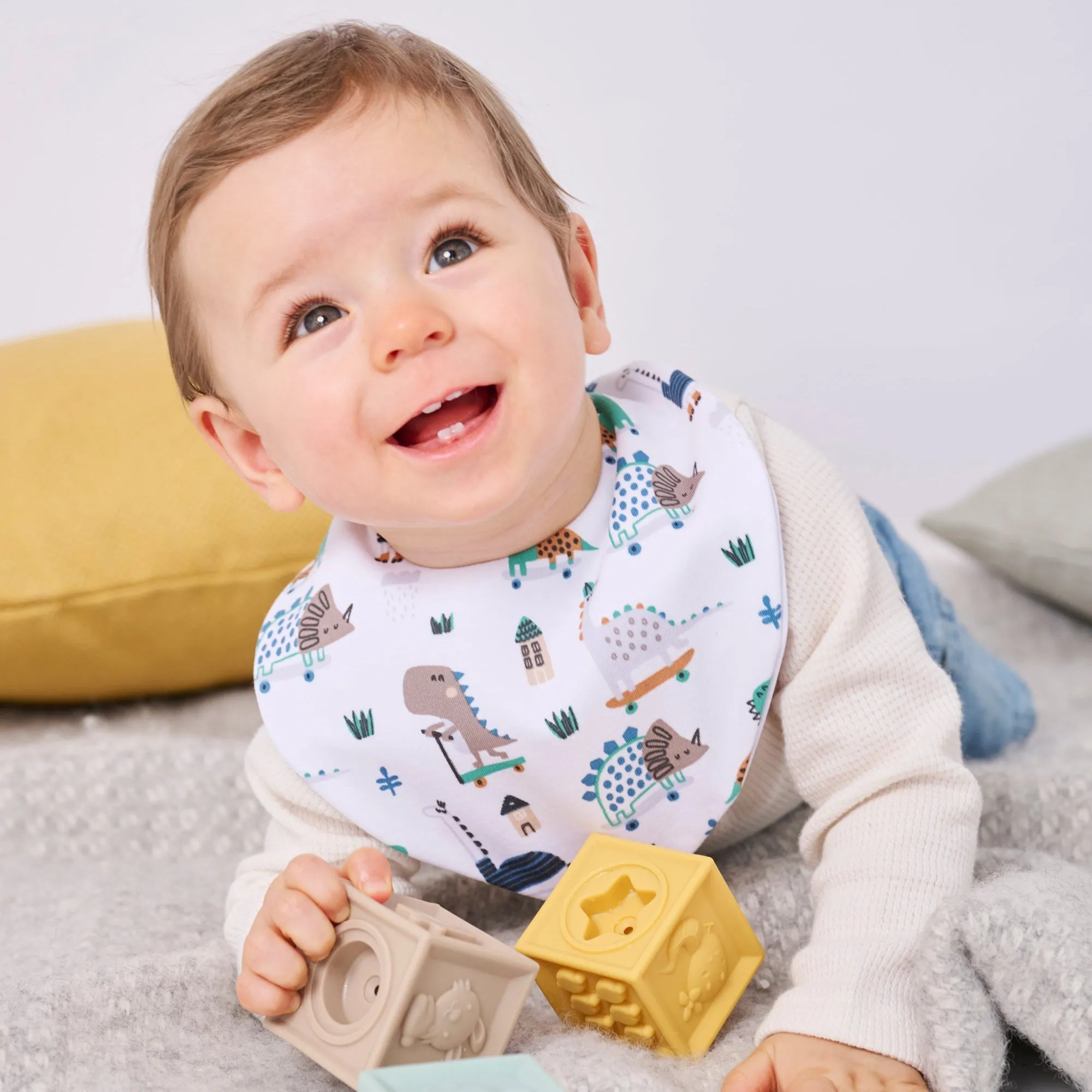 Skater Dino's Waterproof Dribble Bib