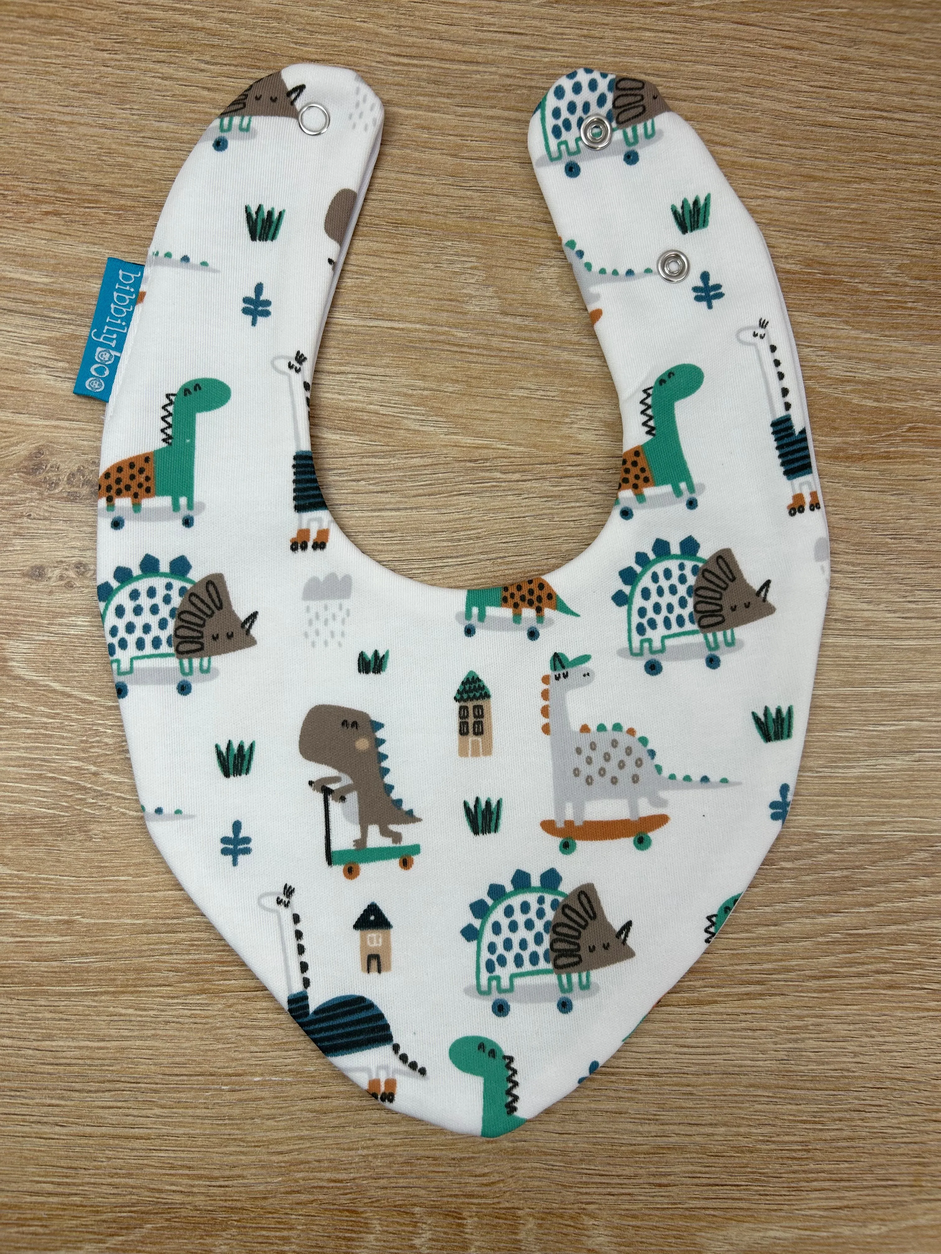 Skater Dino's Waterproof Dribble Bib