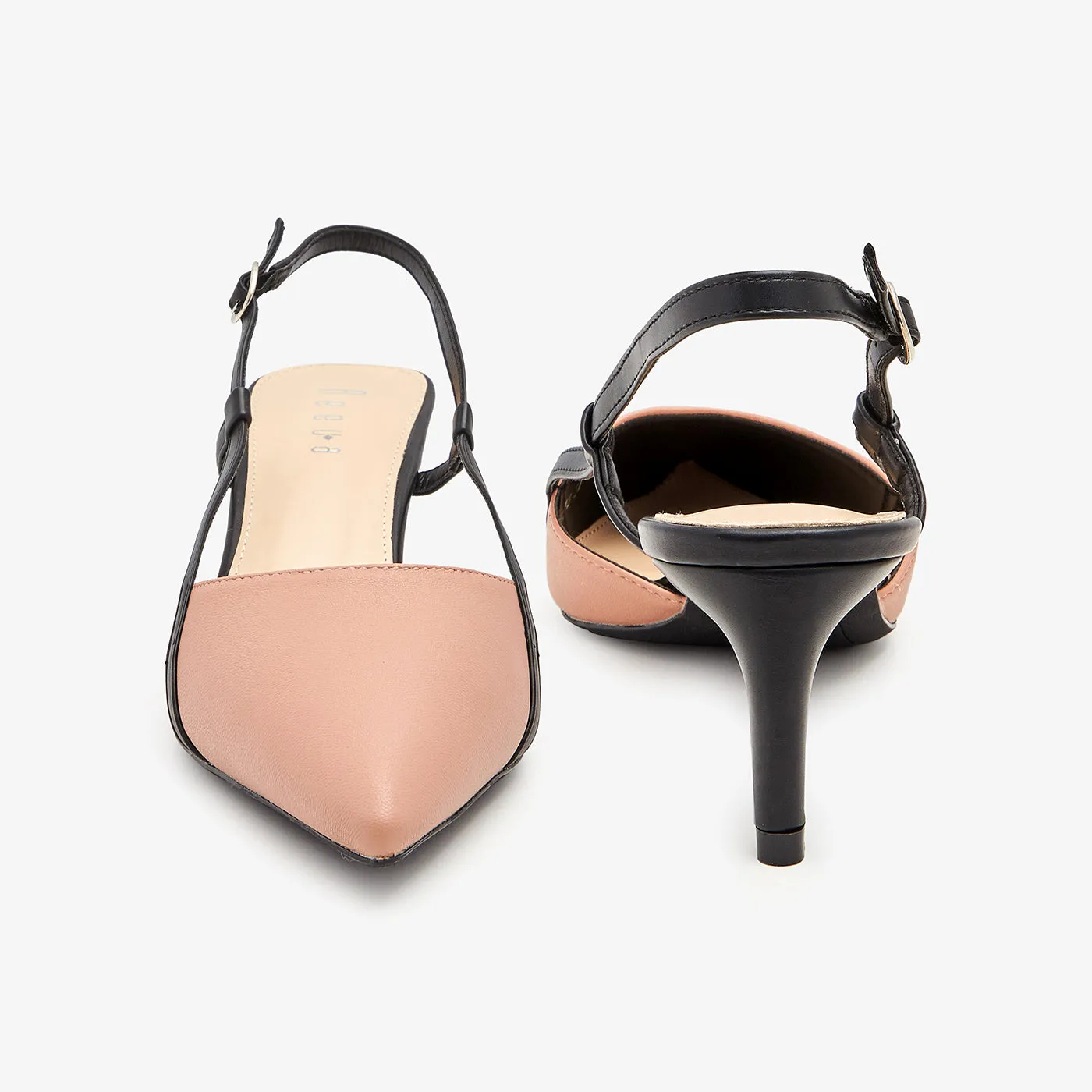 Sling Back Kitten Heels