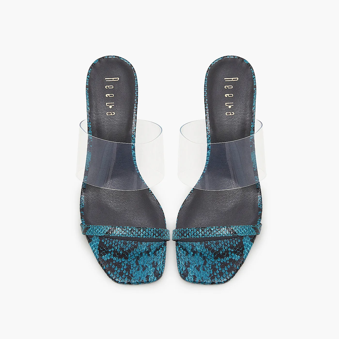 Snake Textured Block Heels