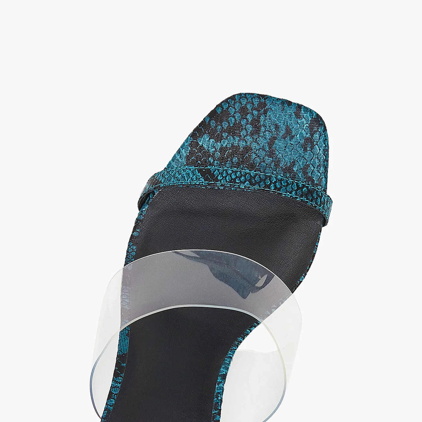 Snake Textured Block Heels