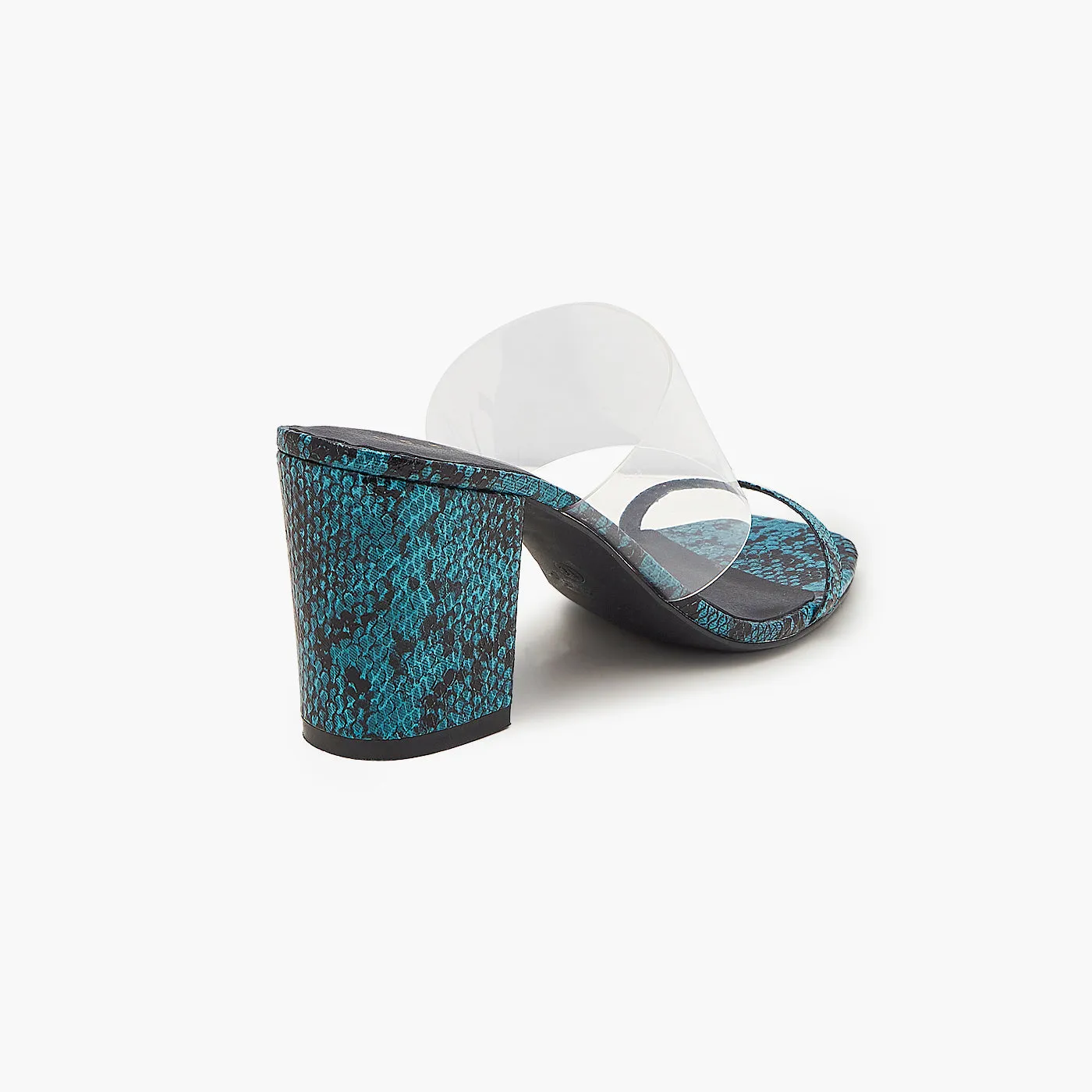 Snake Textured Block Heels