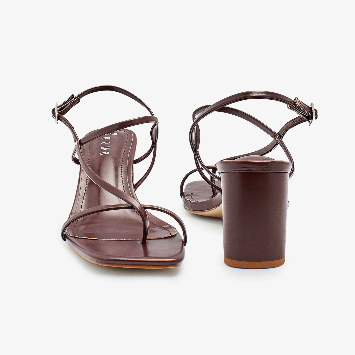 Square Ankle Strap Womens Heels