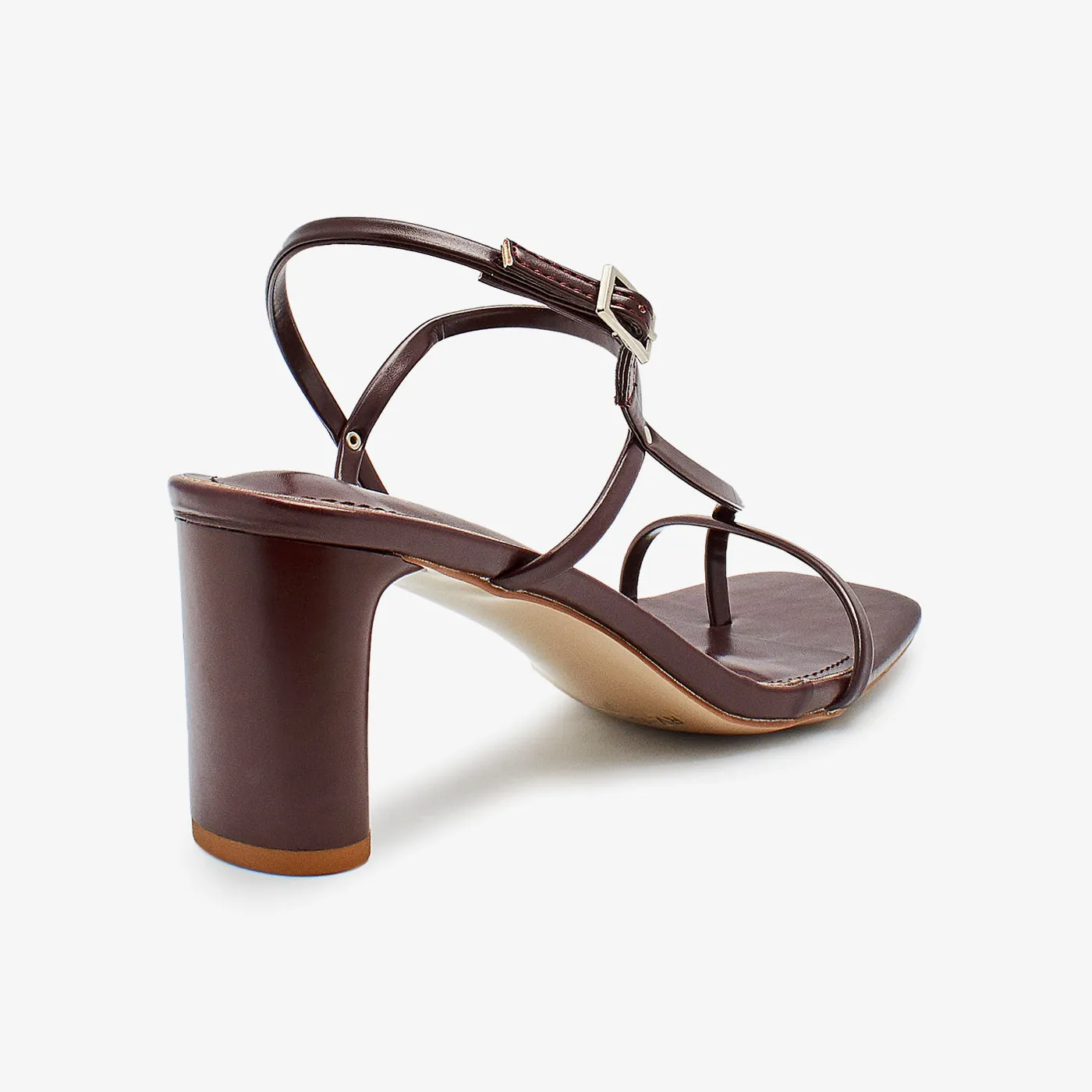 Square Ankle Strap Womens Heels