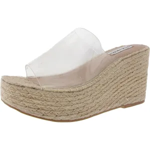 Steve Madden Womens Jacy Woven Plastic Wedge Sandals