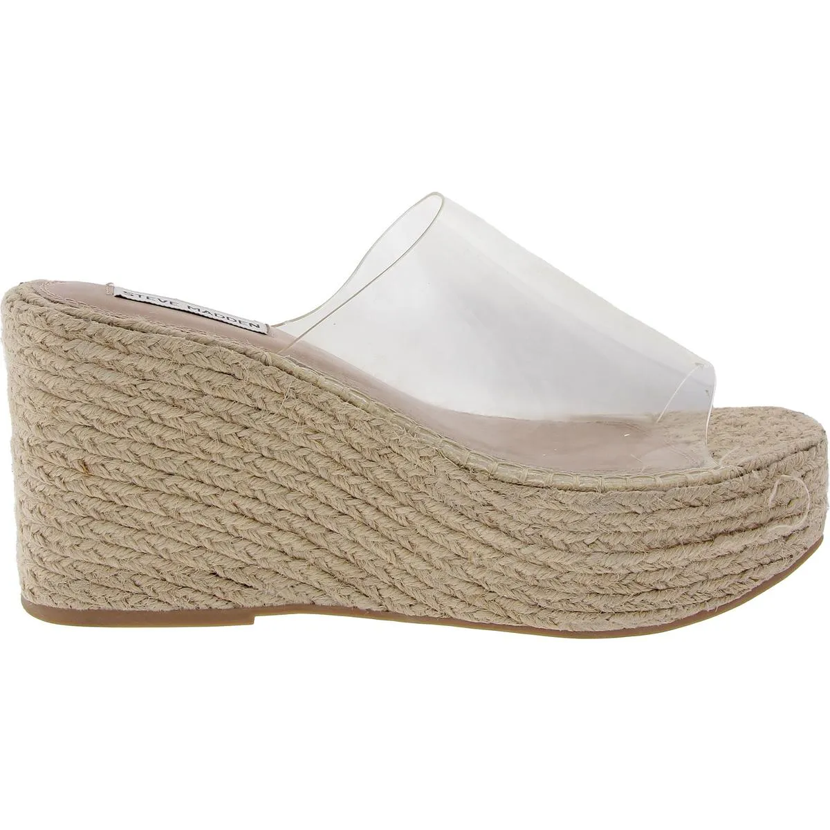 Steve Madden Womens Jacy Woven Plastic Wedge Sandals