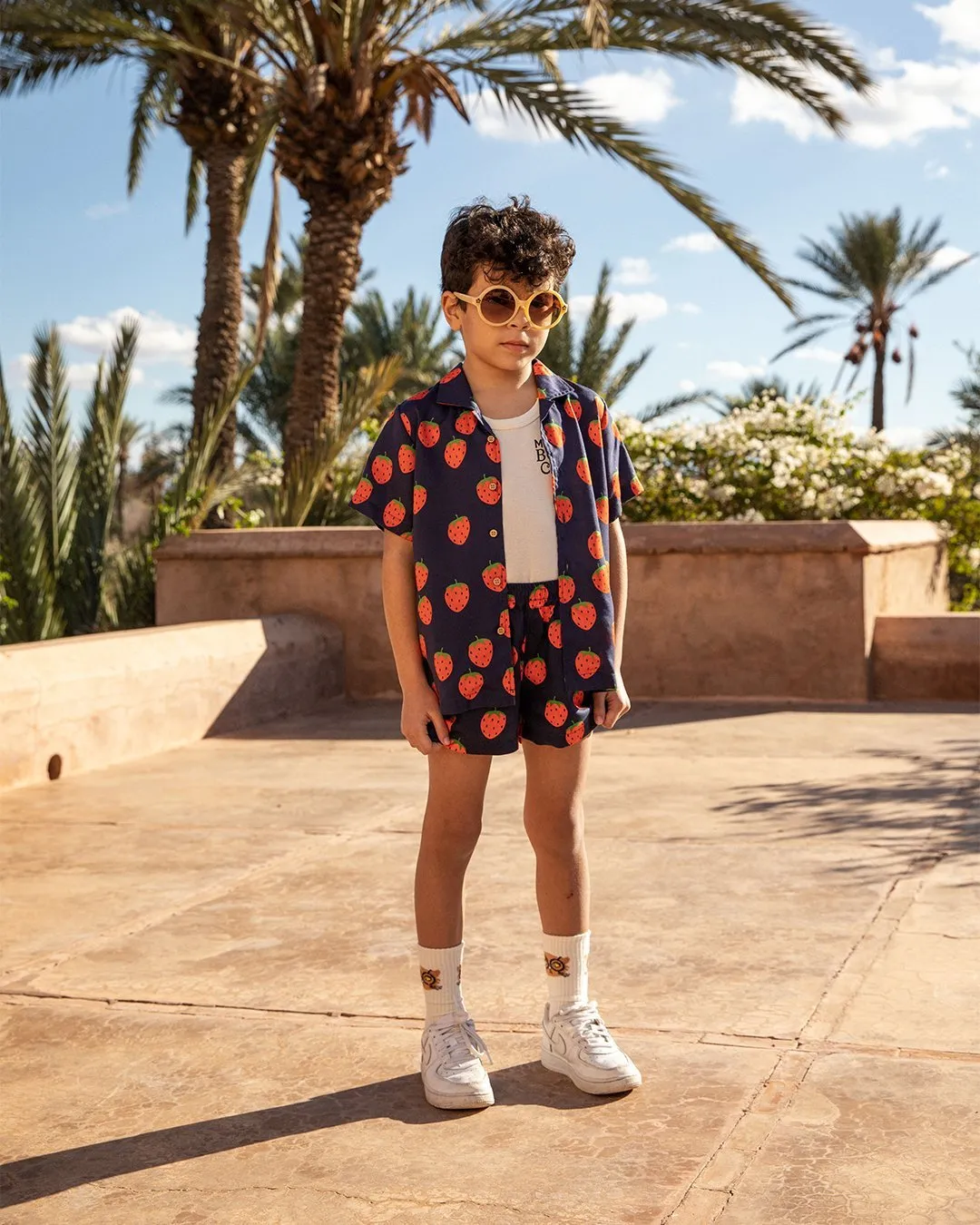 Strawberries Woven Shirt by Mini Rodini