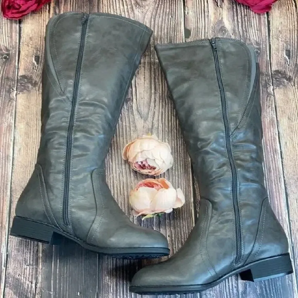 Style & Co Charcoal Gray Manmade Boots 11M-WC