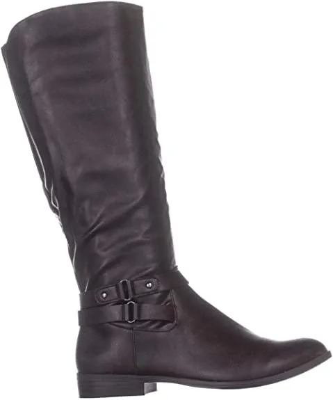 Style & Co. Womens Kindell Faux Leather Riding Boots Brown 5.5 Medium (B,M)