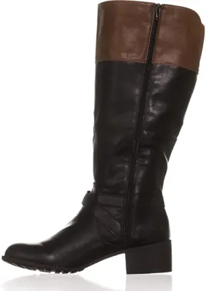 Style & Co. Womens Venesa Knee High Riding Boots (Black/Barrel, 6.5)