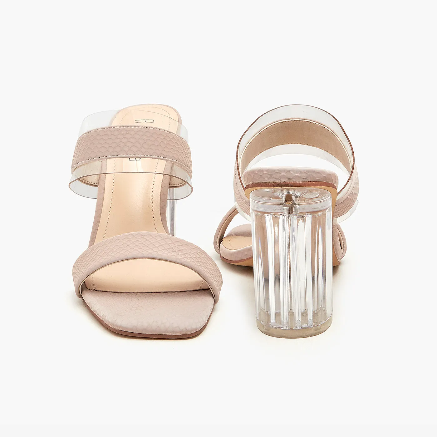Textured Strappy Heels