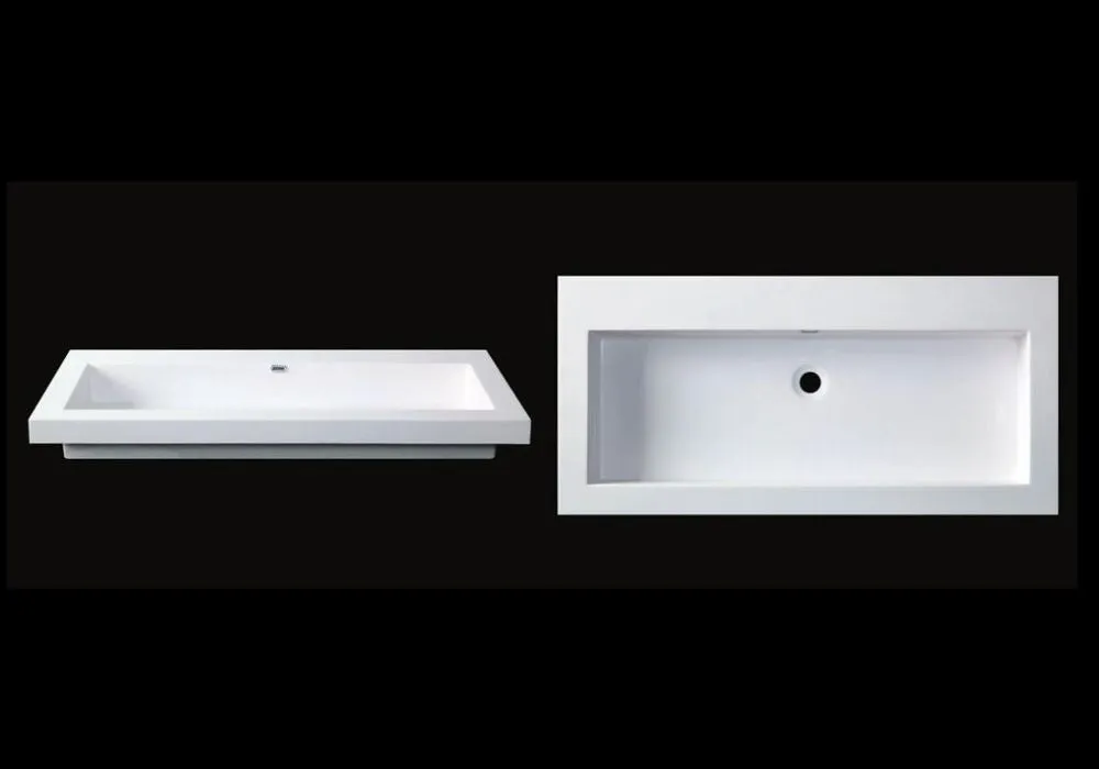 Toka Lite Semi-Recessed Basin - Square Edges - 1000mm - CSB45