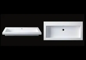Toka Lite Semi-Recessed Basin - Square Edges - 1000mm - CSB45