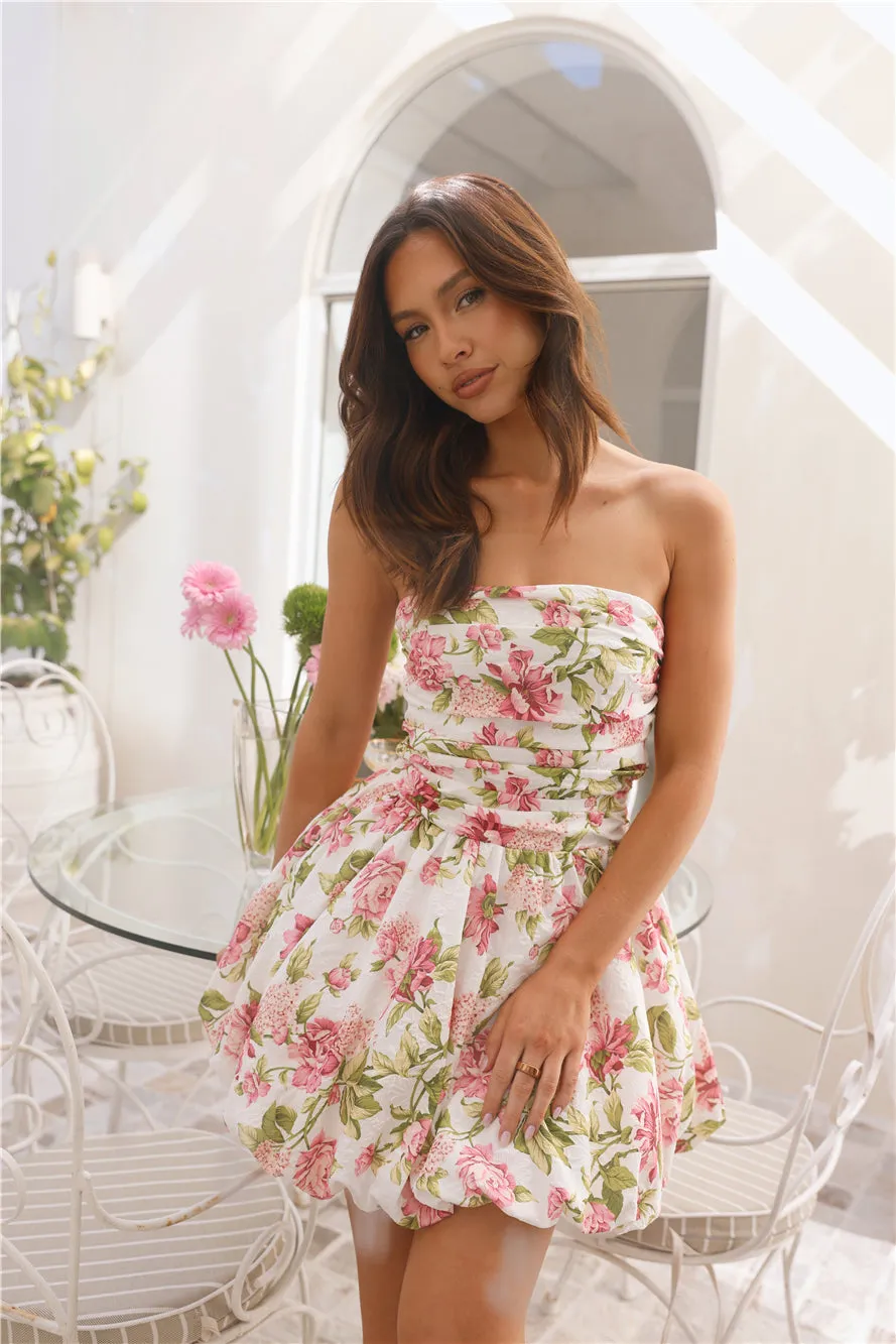 Upon A Cloud Strapless Mini Dress Print