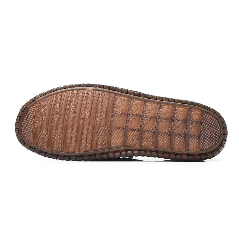 UrbanCraft Black Loafers with Tan Accent