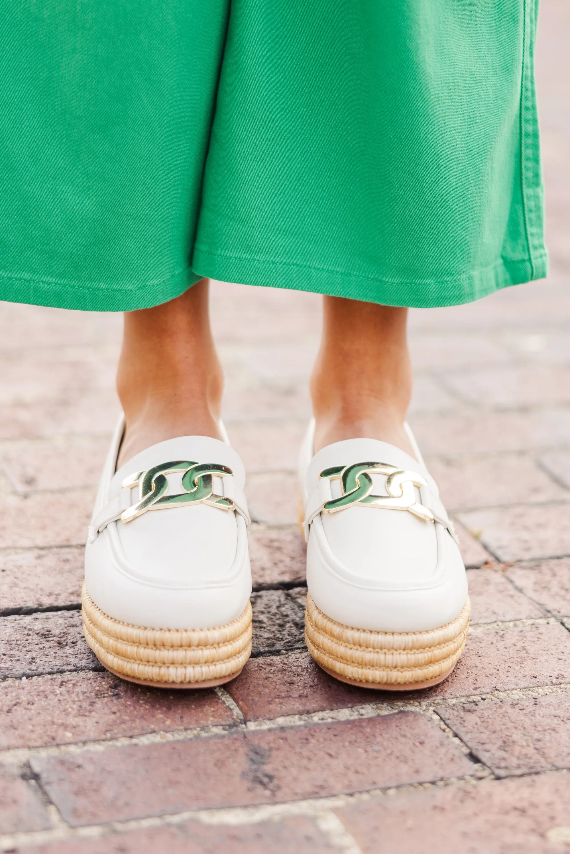 Walk On Ivory White Platform Loafers