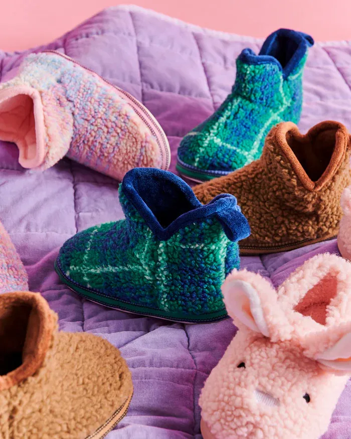 Wilderness Tartan Sherpa Kids Ankle Boot | Kip & Co