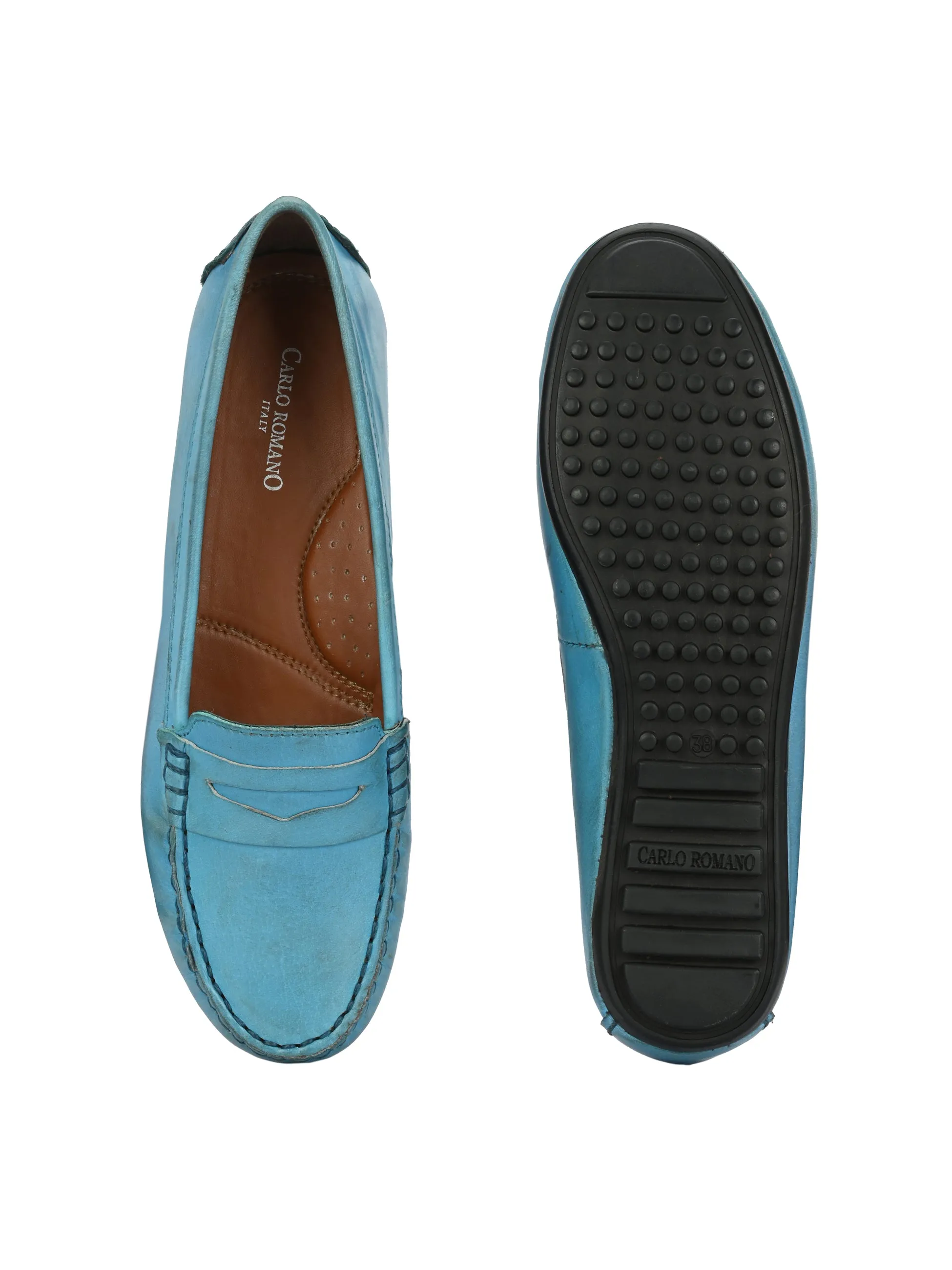 WOMEN LIGHT BLUE COLOUR MOCCASIN SHOE