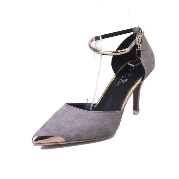 Women Suede Pumps High Heels Women OL Pumps Sexy High Heels Shoes Women Pointed Toe Thin Heel Red Bottom Ladies Wedding Shoes