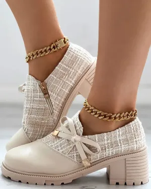 Women's zip-up shoes with heels