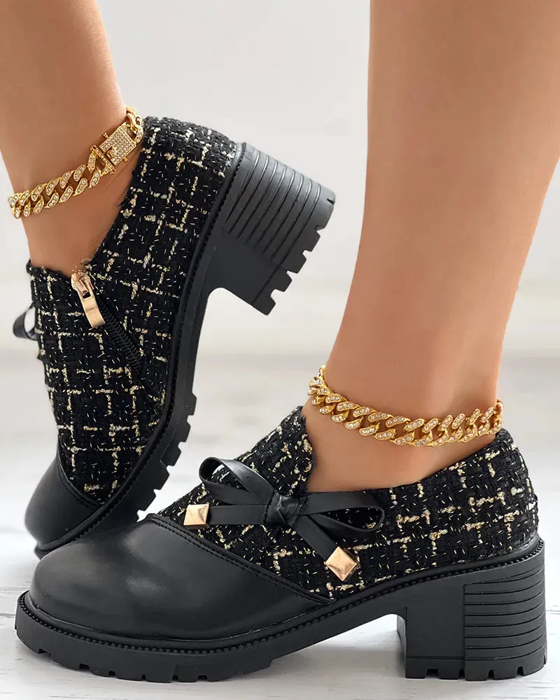 Women's zip-up shoes with heels