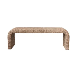 Woven Water Hyacinth Acacia Wood Bench