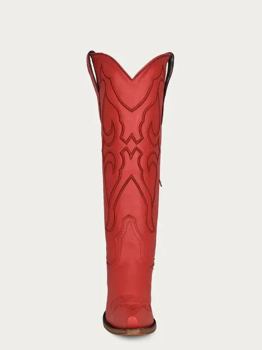 Z5073 - WOMEN'S RUBY RED EMBROIDERY SNIP TOE COWBOY BOOT